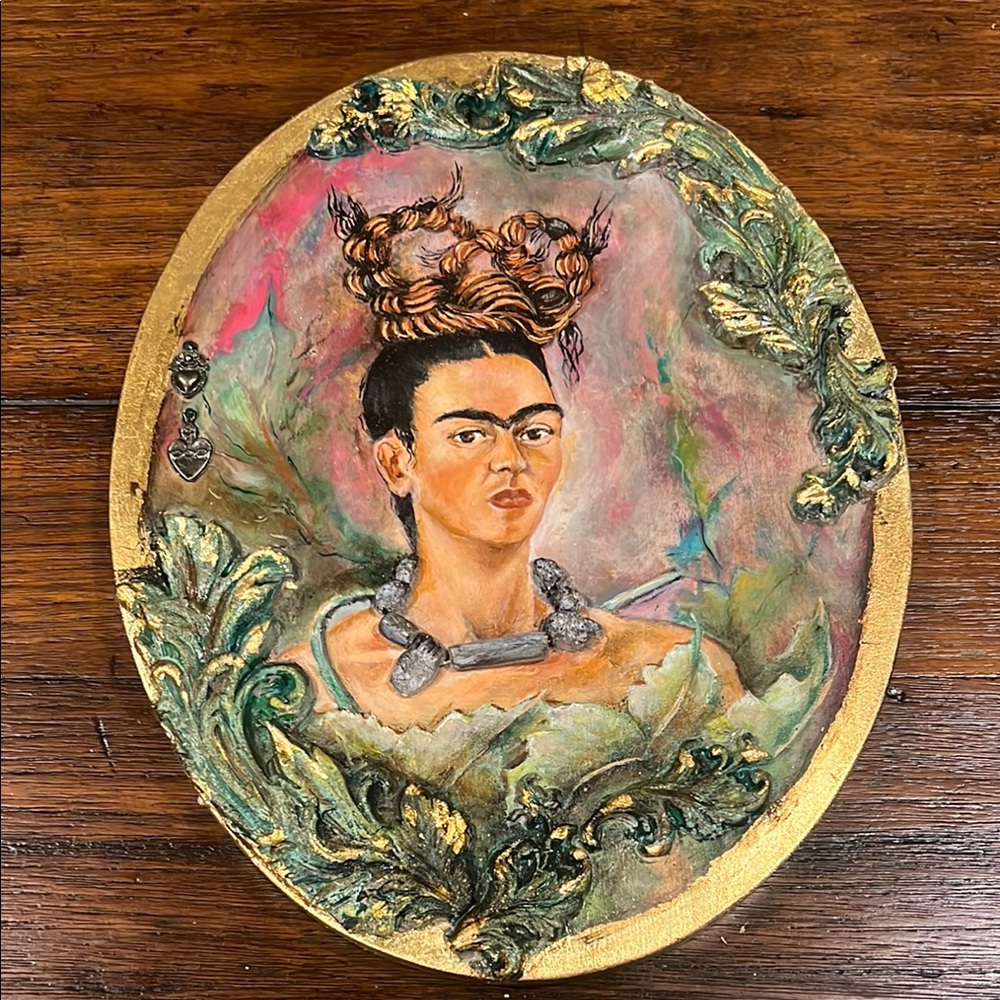 Frida Kahlo Inspired Oval Art Piece